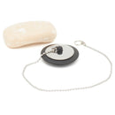 2 of 2:Bouchon d'évier Home Basics avec chaîne, noir, 2,75 x 2,75 x 1 pouces 