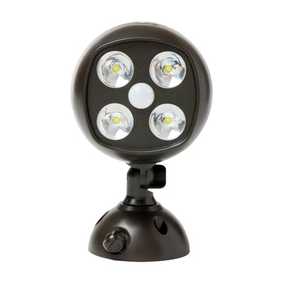 1 of 4:Projecteur LED CREE ultra-lumineux avec détecteur de mouvement sans fil Mighty Power, résistant aux intempéries, marron 