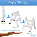 2 of 8:Spigo Heavy Duty 2-Tier Folding Step Stool Ladder, White, 22.5x20.5x19 Inches 