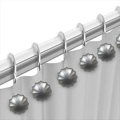 2 of 2:Popular Bath Octavia Resin Shower Curtain Hooks, Silver, 12 Pack 