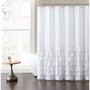 1 of 1:Melanie Ruffle Fabric Shower Curtain, White, 72x72 Inches 