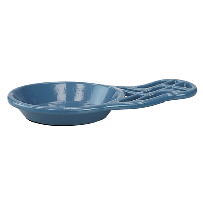 7 of 10:Repose-cuillère en fonte Home Basics Iris Collection, bleu ardoise 