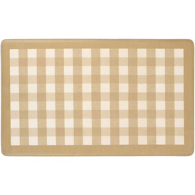 4 of 6:Achim Decorative Buffalo Check Anti-Fatigue Mat, Taupe, 18x30 Inches 