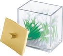 3 of 4:InterDesign Clarity - Tarro para tocador de baño, color dorado transparente, 3.5 x 5 x 4 pulgadas 