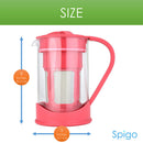 5 of 6:Cafetière à infusion froide Spigo avec pichet en verre borosilicaté, rouge, 1 litre, 8 x 5 pouces 