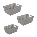 1 of 4:Lot de 3 paniers de rangement en rotin Simplify, gris 