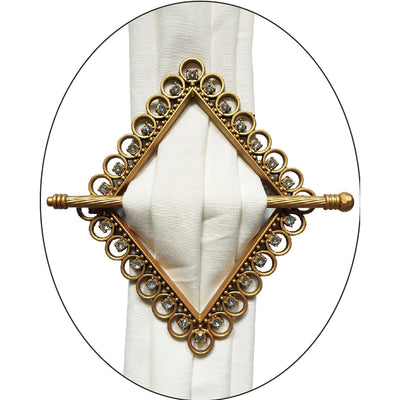 1 of 1:Embrasses de rideaux décoratives Premius Diamond, une paire, dorées, 20 x 18 cm 
