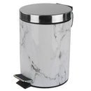 1 of 6:Poubelle en faux marbre Home Basics, blanc-gris, 3 litres 