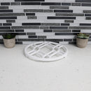 10 of 10:Home Basics Iris Collection Cast Iron Trivet, White 