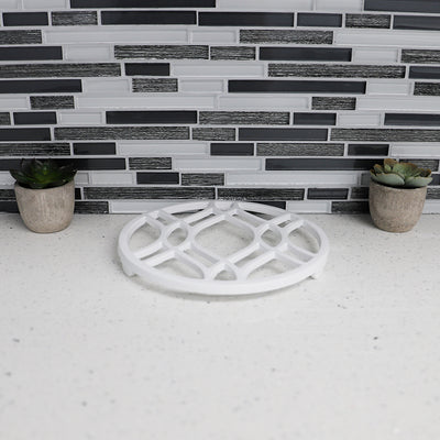 10 of 10:Home Basics Iris Collection Cast Iron Trivet, White 