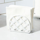 3 of 3:Porte-serviettes en fonte tissée Home Basics, blanc, 14 x 5 x 12 cm 