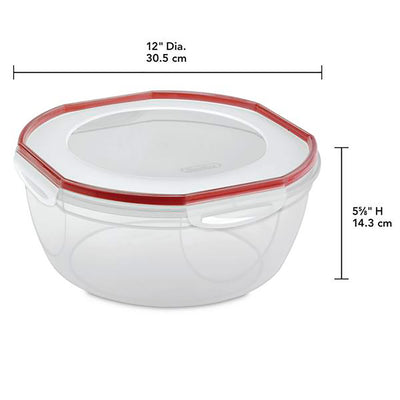 3 of 3:Bol Sterilite Ultra Seal avec loquets, rouge fusée-transparent, 8,1 pintes 