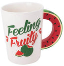 2 of 3:Sip Of Art Ceramic Feeling Fruity Fruit Shaped Handle Mug Set, Watermelon-Banana, 12 Ounces (Pack of 2) 