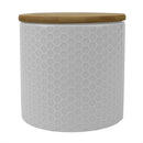 1 of 5:Home Basics Honeycomb Ceramic Canister With Bamboo Lid, White, Small, 5x5 Inches 