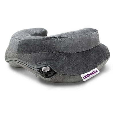 3 of 5:Cabeau Air Evolution Inflatable Travel Neck Pillow with Pouch and Cover, Gray 