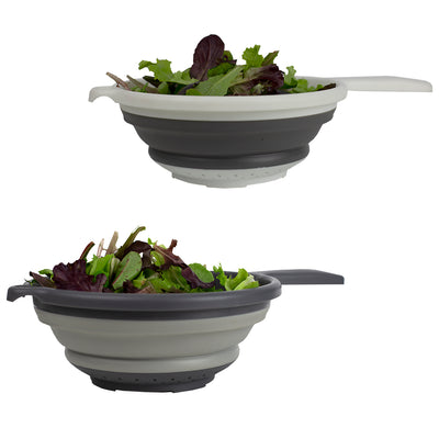 1 of 5:Home Basics Collapsible Silicone Colander with Handle, Assorted Colors, 9x14.25x1.25 Inches 