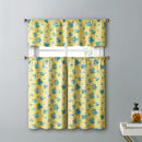 1 of 3:Cindy 3-Piece Kitchen Curtain Set, Yellow, Tiers 28x36, Valance 56x14 Inches 
