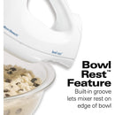 5 of 7:Hamilton Beach 6-Speed Electric Hand Mixer, Snap-On Storage Case, White 