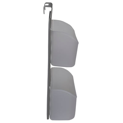 3 of 5:Organiseur réglable en plastique Home Basics pour armoire, transparent et gris 