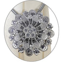 1 of 1:Premius Floral Round Magnetic One Curtain Tie Back With Diamonds, Silver 