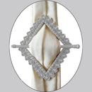 1 of 1:Premius Flower With Diamond Decorative One Pair Curtain Tie Back, Silver, 8x7 Inches 