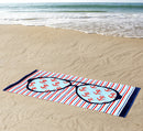 1 of 2:Seedling By Thomas Paul Sunglasses Design Beach Towel, Blue-Red, 36x72 Inches 