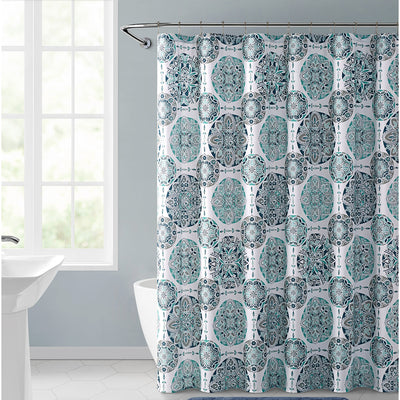 1 of 1:Ensemble de rideaux de douche Marcola Hudson Essex 13 pièces, bleu, 183 x 183 cm 