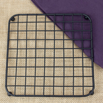 7 of 10:Home Basics Grid Design Non-Skid Trivet, Black, 7.25x7.25x.5 Inches 