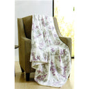 1 of 1:Couverture en peluche à imprimé floral, blanc-lilas, 50 x 60 pouces 