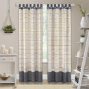 3 of 6:Tattersall Farmhouse Tab-Top Plaid Panel, Gray-Yellow, 52x84 Inches 