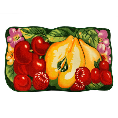 1 of 1:Tapis de cuisine imprimé poires et baies, rouge, 48 x 81 cm 