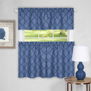 3 of 4:Colby Juego de cortinas de cocina impresas de 3 piezas, azul, niveles 58x24, Swag 58x14 pulgadas 