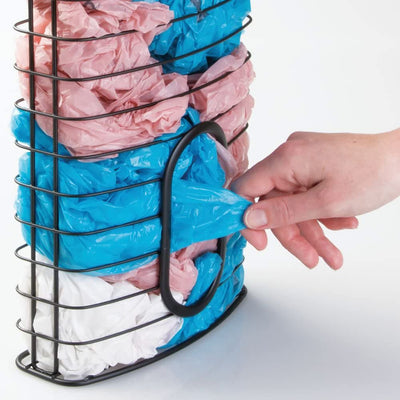 5 of 5:iDesign Axis Over the Cabinet Kitchen Storage Holder for Plastic and Garbage Bags, Matte Black 