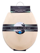 2 of 2:Bath Bliss Beveled Standard Round Toilet Seat, Beige 