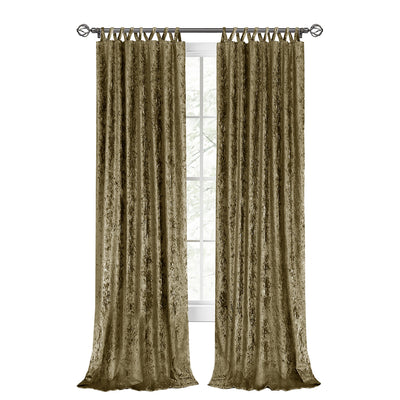 6 of 6:Harper Criss-Cross Tab Top Plush Window Curtain Panel, Moss, 50x84 Inches 