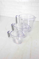 10 of 12:Ensemble de 3 tasses à mesurer en plastique Home Basics avec poignée en caoutchouc, transparent 