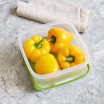 2 of 7:Rubbermaid FreshWorks Produce Saver Square Food Storage Container, Green, 11.1 Cup 