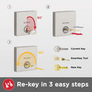 7 of 8:Kwikset Montara Single Cylinder Handleset With Juno Knob Featuring SmartKey, Satin Nickel 