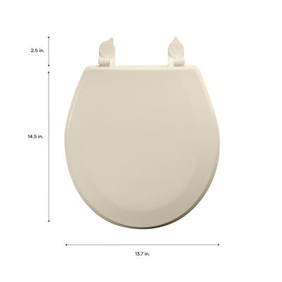 1 of 2:Bath Bliss Beveled Standard Round Toilet Seat, Beige 