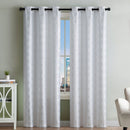 1 of 1:Eli - Panel de ventana con ojales de diseño jacquard, paquete de 2, blanco, 76 x 84 pulgadas 