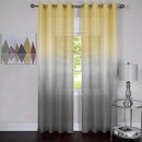 3 of 3:Rainbow Sheer 8 Grommet Ombre Faded Panel, Yellow-Grey, 52x84 Inches 
