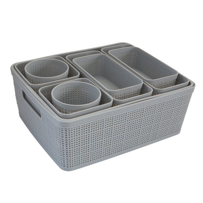 1 of 4:Simplify 10 Pack Organizing Set, Different Sizes for Multiple Needs, Grey 