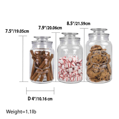 3 of 3:Home Basics 3 Piece Canister Set with Lid, Clear 