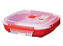 1 of 4:Plaque micro-ondes Sistema avec grille de cuisson amovible, grande, 1,3 litre, rouge 
