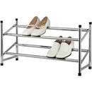 1 of 7:Étagère à chaussures extensible à 2 niveaux Home Basics, chromée, 61 x 23 x 10 cm 