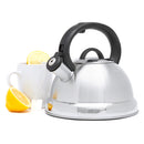 2 of 4:Home Basics Easy Grip Hervidor de té de acero inoxidable, plateado, 2,5 litros 