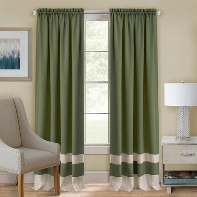 5 of 6:Panneau de fenêtre texturé Darcy à passe-tringle, vert chameau, 52 x 84 pouces 