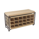 1 of 4:Organízalo todo Zapatero y banco de almacenamiento, bronceado, 17.5 x 39.8 x 22 pulgadas 