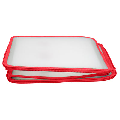 3 of 5:Boîte de rangement zippée à 64 compartiments pour décorations Home Basics, rouge, 30 x 30 x 30 cm 