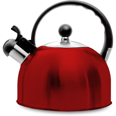 1 of 1:Premius Stainless Steel Whistling Tea Kettle, Red, 2.5 Liters 